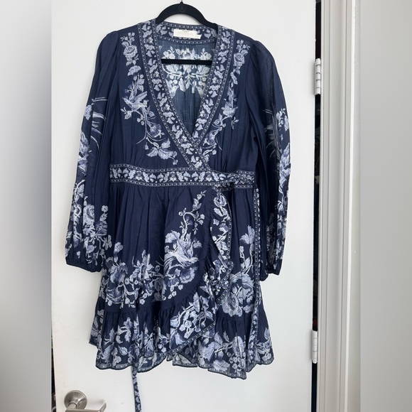 Zimmermann Navy and White Floral Dress - www.disolcolor.com